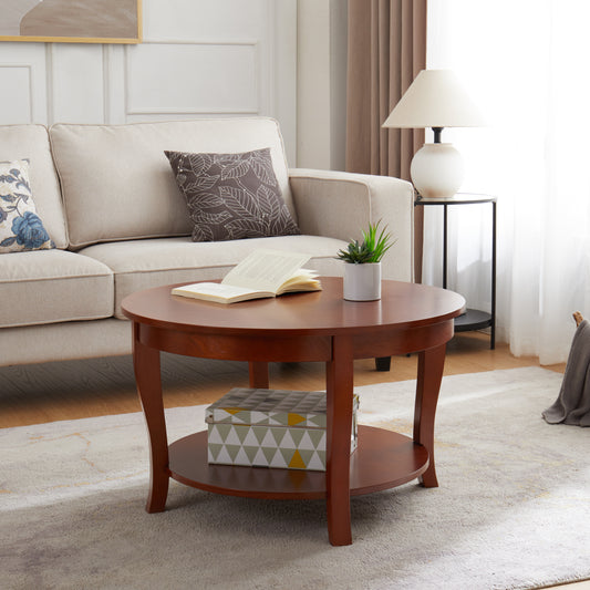 Hallie Transitional Solid Wood Coffee Table, Walnut