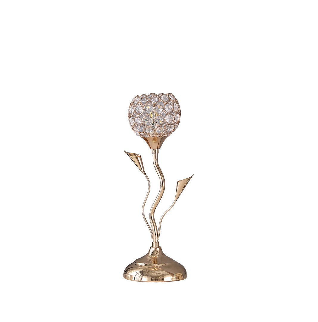 California Home - 14' Rose Gold Floral Bell Glam Metal Table Lamp