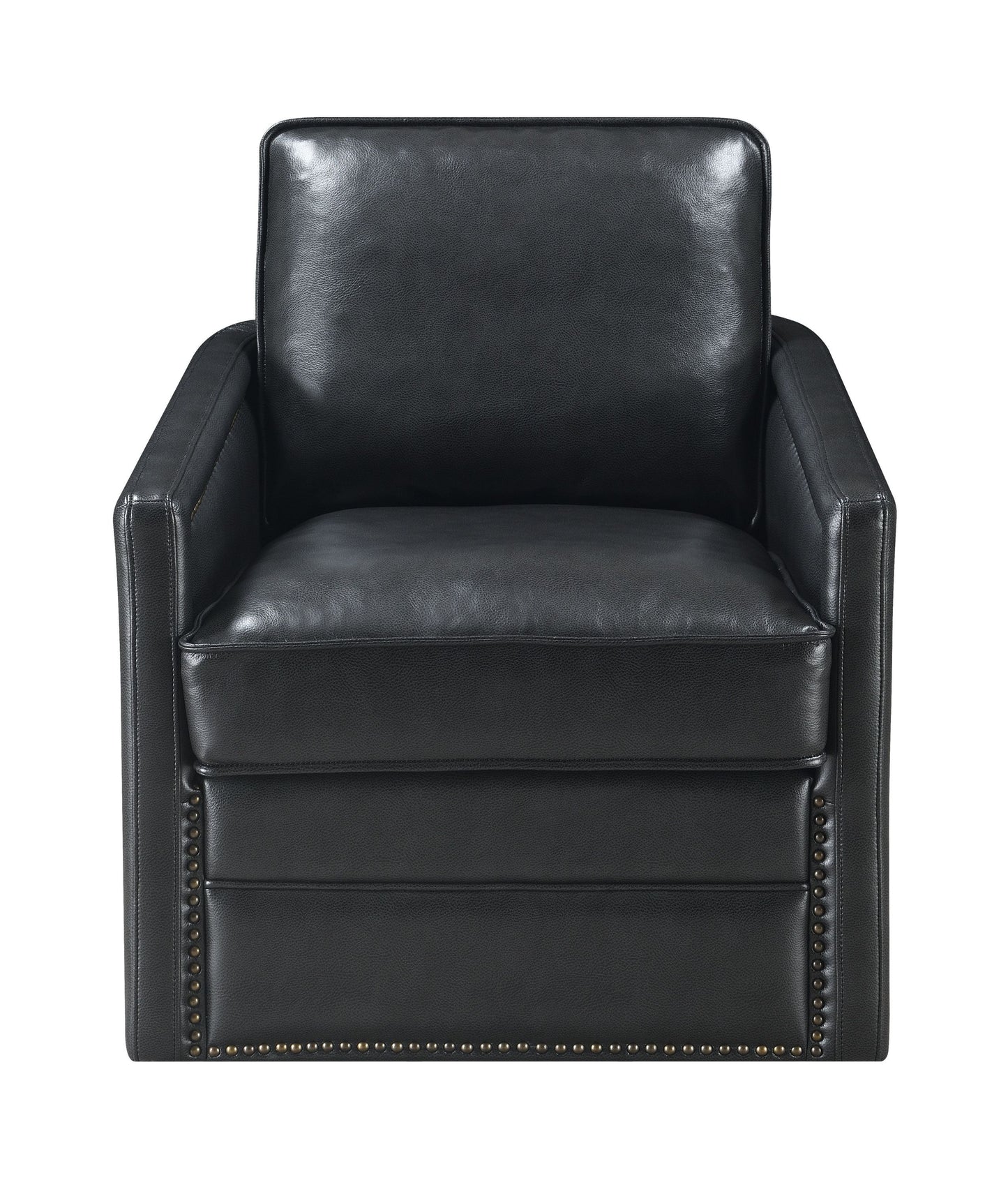 Rocha Black Leather Aire Swivel Chair W/Glider