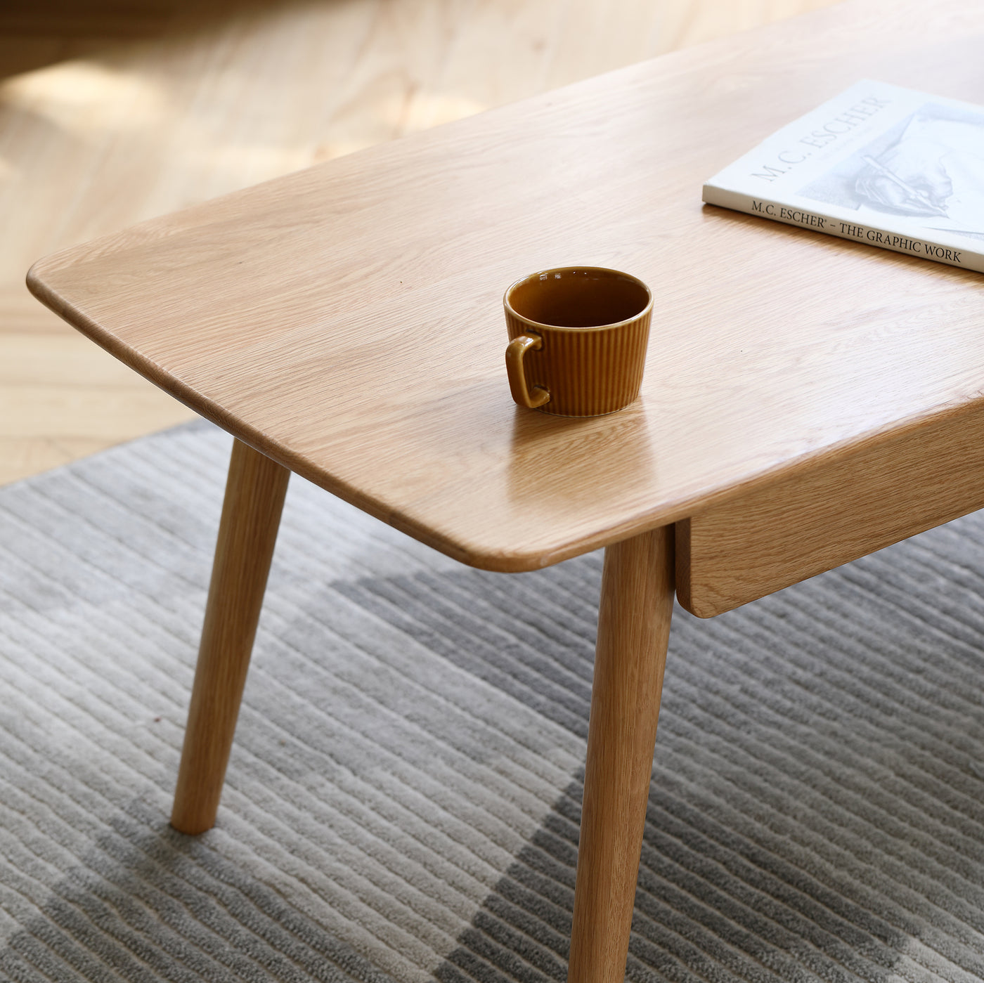 Noguchi Solid Oak 2-Drawer Coffee Table