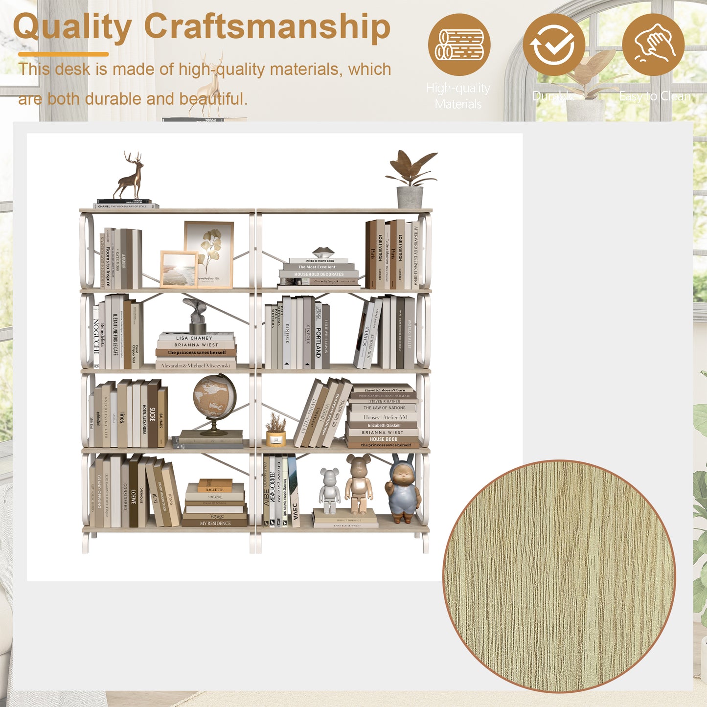 5 Tier Large Book Shelf, White