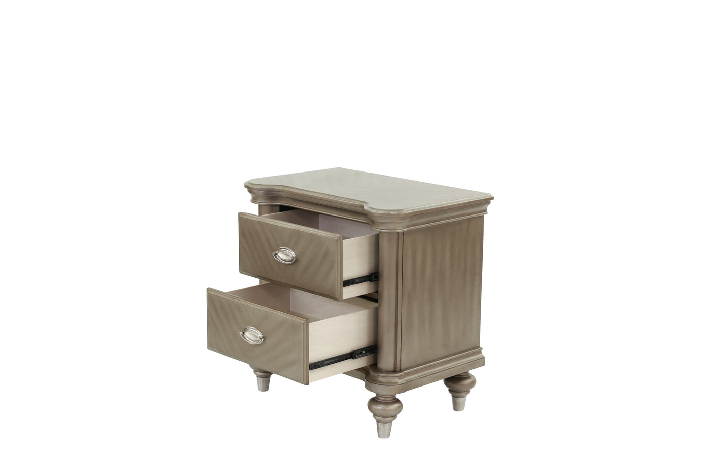Ava Antique Silver / Champagne Finish Nightstand