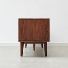 Winslow 79” Walnut Oak & Glass Modern TV Stand
