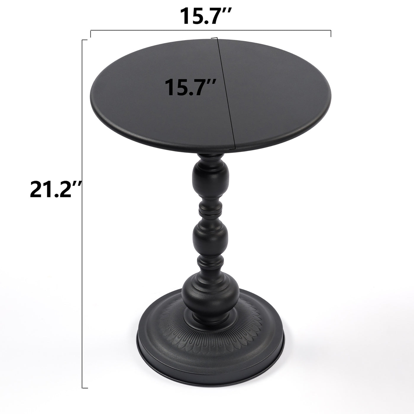 Vesper Vintage Metal Accent Table – Black