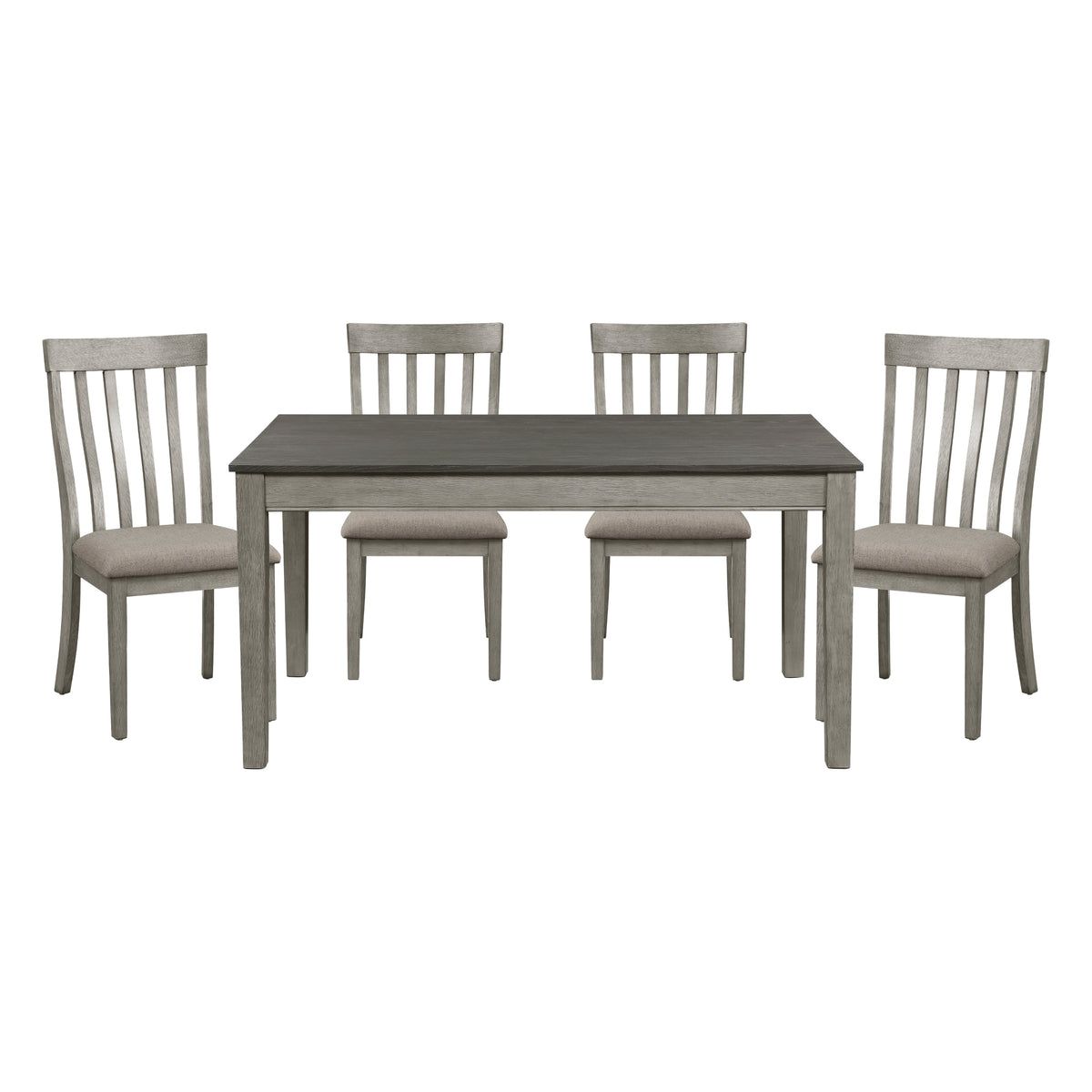 Adeline Vertical Slat Back Solid Wood Side Chairs (Set of 2) Gray