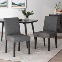 Bishop Transitional Upholstered Side Chairs (Set of 2) Charcoal