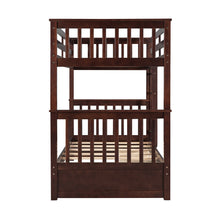 Larkspur Twin-Over-Twin Bunk Bed with Ladders and Two Storage Drawers (Espresso)