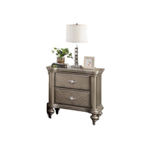 Ava Antique Silver / Champagne Finish Nightstand