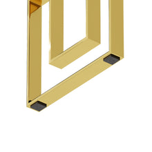 Elegant Fusion: Golden Stainless Steel & Glass Console Table