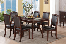 Charlotte Traditional Solid Wood Dining Chairs with Leatherette Padded Seats (Set of 2), Dark Brown