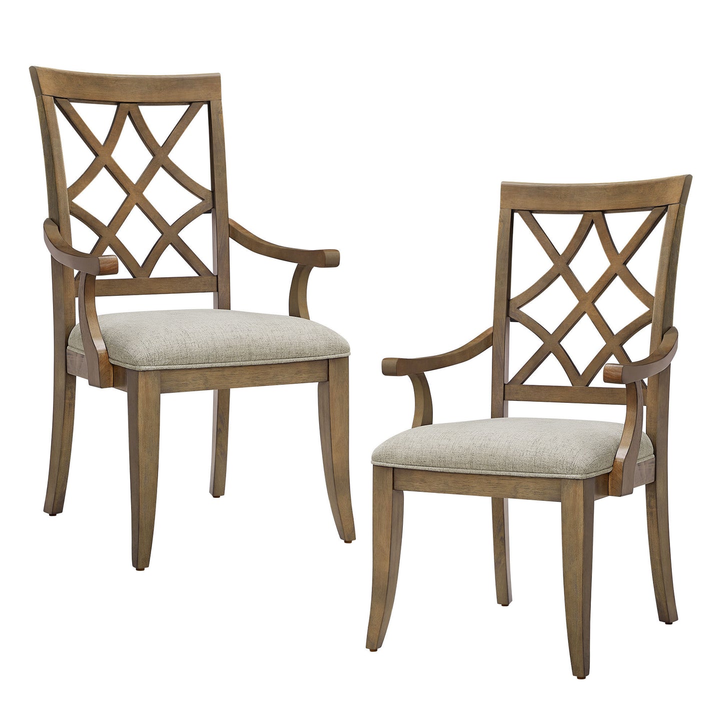 Fable Mid-Century Modern Dining Arm Chairs (Set of 2) Oak