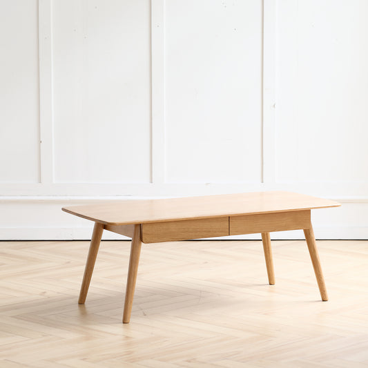 Noguchi Solid Oak 2-Drawer Coffee Table