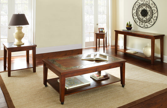 Shelton Classic Antique Brown Coffee Table with Casters