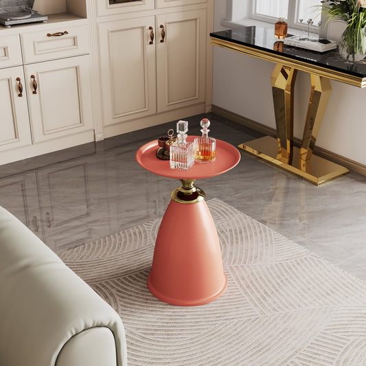 Liam Modern Minimalist Iron End Table - Red & Gold