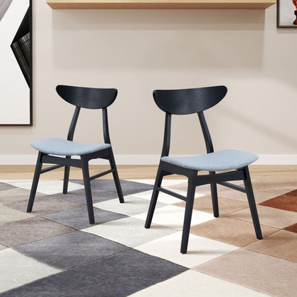 Ashby Mid-Century Modern Side Chairs (Set of 2) Black