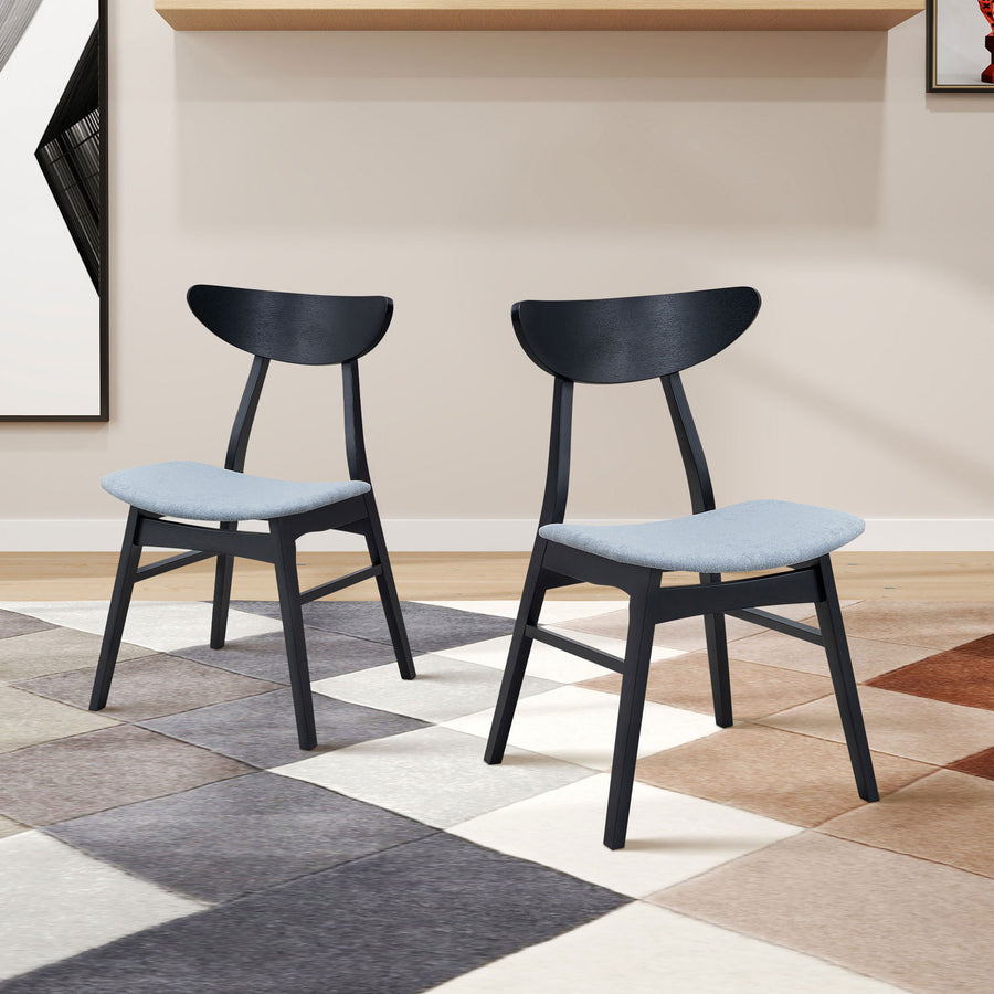 Ashby Mid-Century Modern Side Chairs (Set of 2) Black