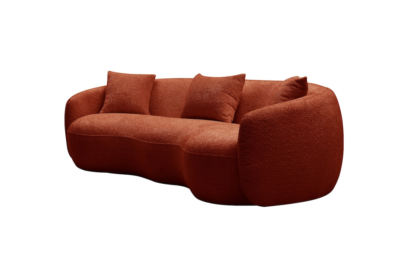 Peregrine Mid-Century Modern Curved Sofa - Orange