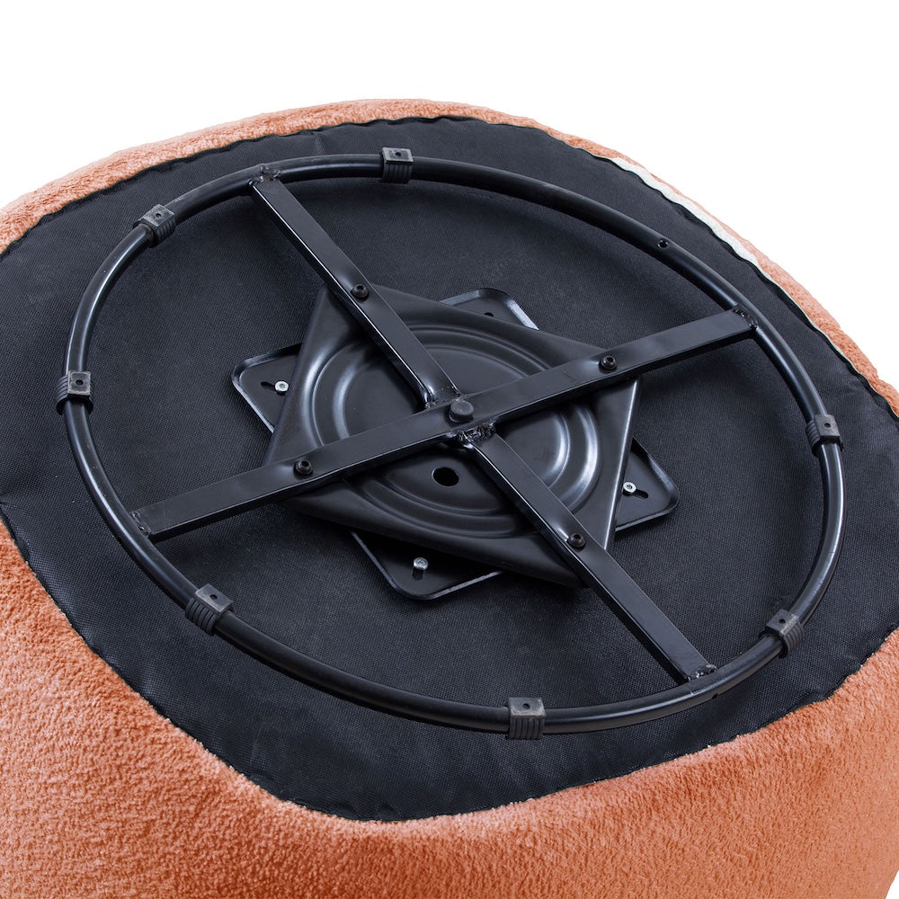 Silas Collection Bouclé  Swivel Chair, Orange