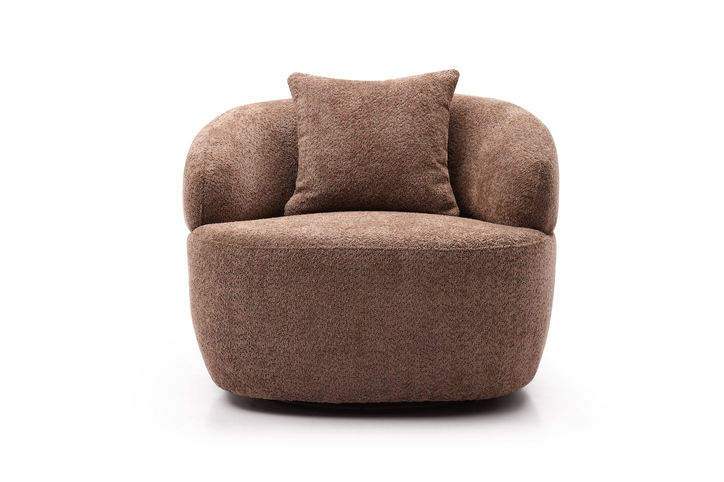Silas Collection Bouclé  Swivel Chair, Brown