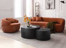 Silas Collection Bouclé  Swivel Chair, Orange