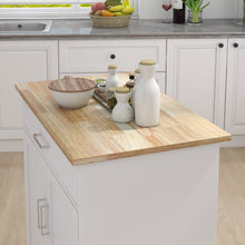 Kitchen Island on Casters with Towel Rack