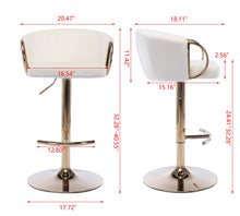 Modern Velvet Barstools with Gold Base Set of 2