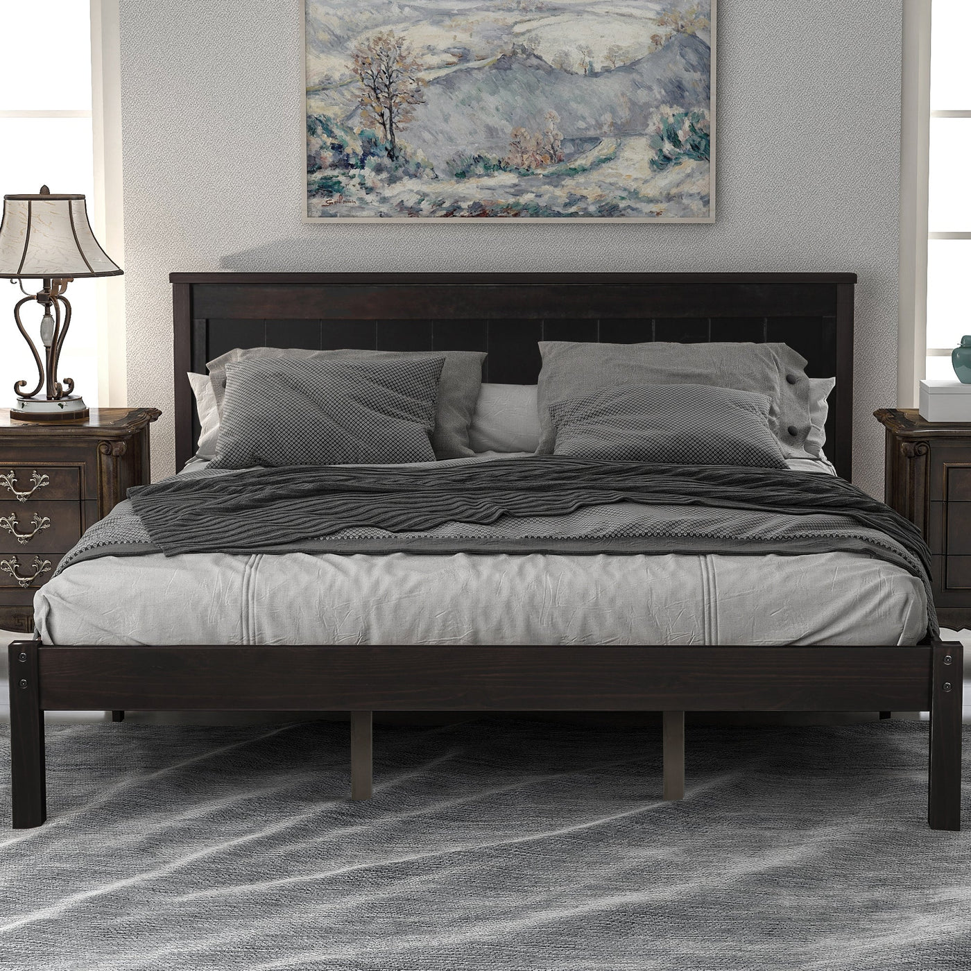Queen Size Platform Bed in Espresso