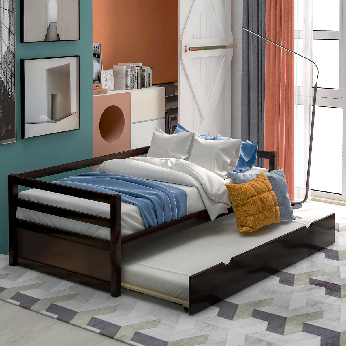 Branton Wooden Daybed & Trundle Set - Twin