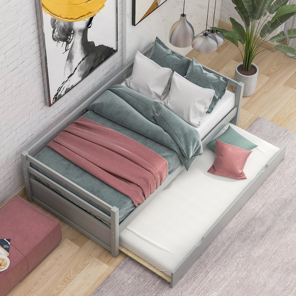 Branton Wooden Daybed & Trundle Set - Twin