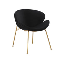 Artisan Furniture Modern Velvet Dining Chair with Gold Legs Set of 2 - Black