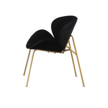 Artisan Furniture Modern Velvet Dining Chair with Gold Legs Set of 2 - Black