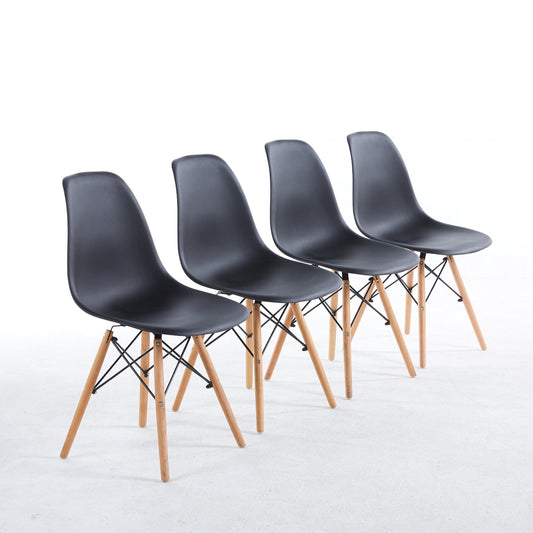EGO Store Modern Dining Side Chair Set - Matte Black