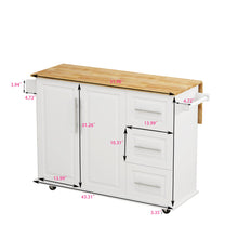 SpriBung Kitchen Island Cart - White