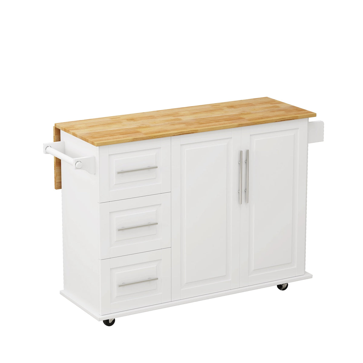 SpriBung Kitchen Island Cart - White