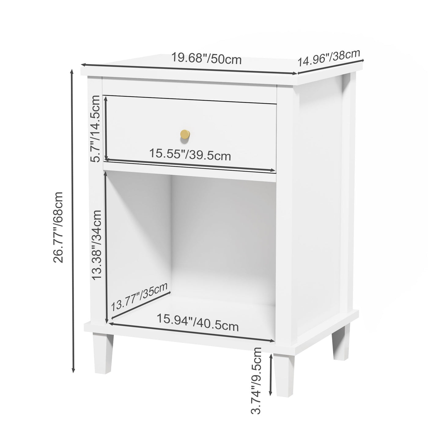 Moonriver Wooden Youth Nightstand - White