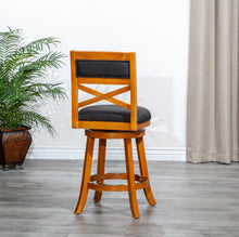 DTY Home 30" Swivel Bar Stool in Natural with Charcoal Fabric Seat