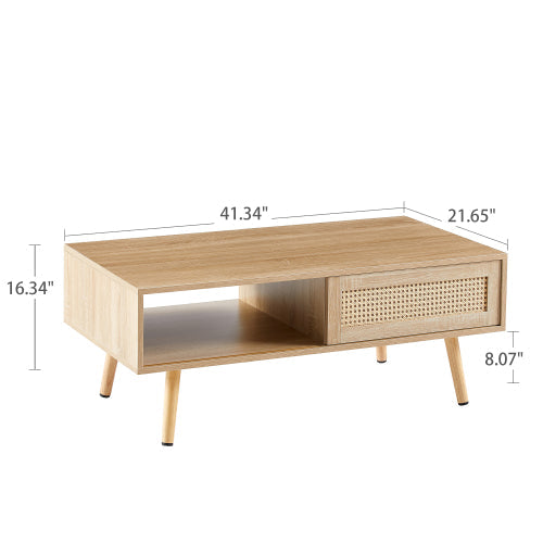 SYA Furniture Rattan Woven Coffee Table - Natural