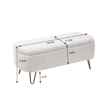 Zen Zone Modern Teddy Fabric Upholstered Bench - Ivory