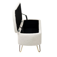 Zen Zone Modern Teddy Fabric Upholstered Bench - Ivory