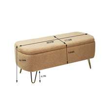 Zen Zone Modern Teddy Fabric Upholstered Bench - Camel