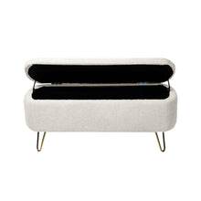 Zen Zone Modern Teddy Fabric Upholstered Bench - Ivory