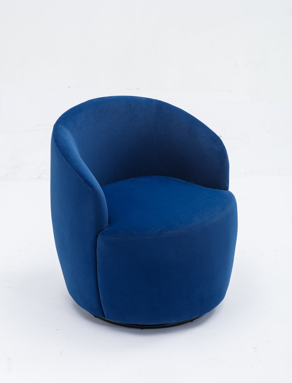 DG Collection Modern Velvet Fabric Swivel Barrel Accent Chair - Blue