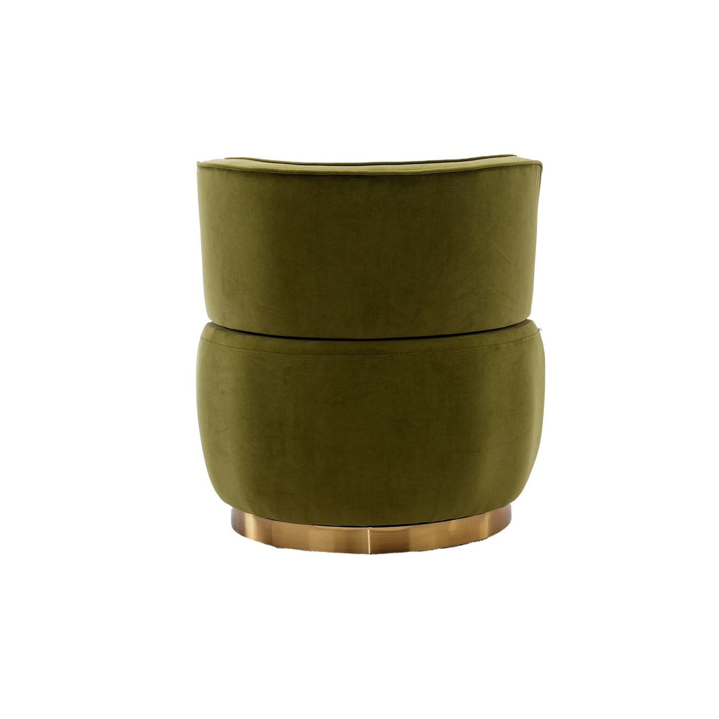 Marsha Contemporary Velvet Swivel Chair with Gold Trim - Green