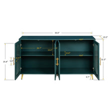 Zrun Accent Cabinet with Glass Door Fronts - Antique Blue