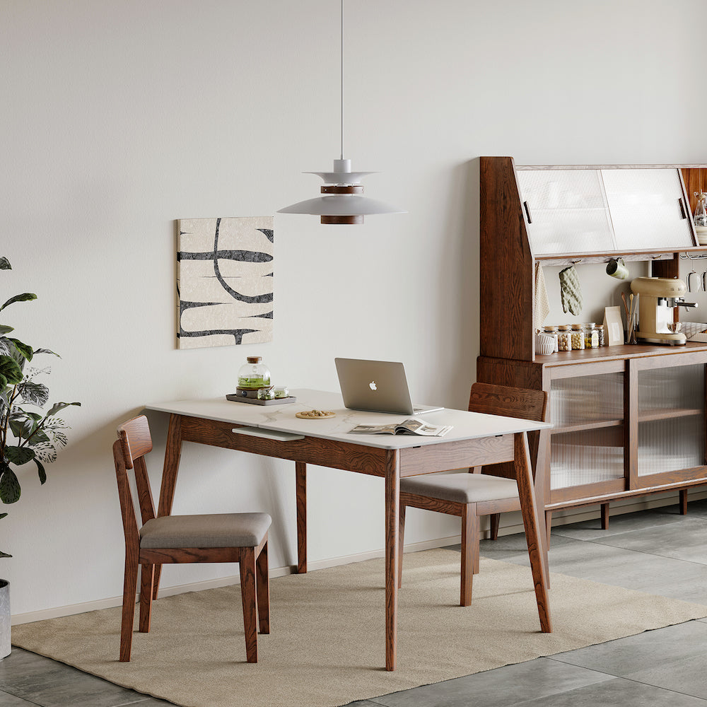 Yeswood Solid Wood Dining Table - Walnut