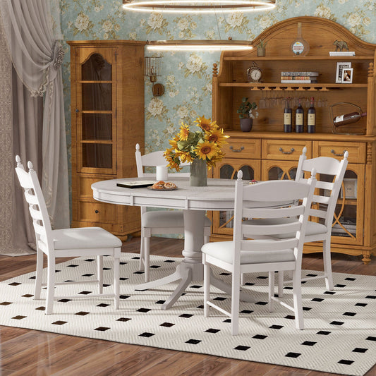 Mixon 5-Piece Round Farmhouse Dining Set - Antique White