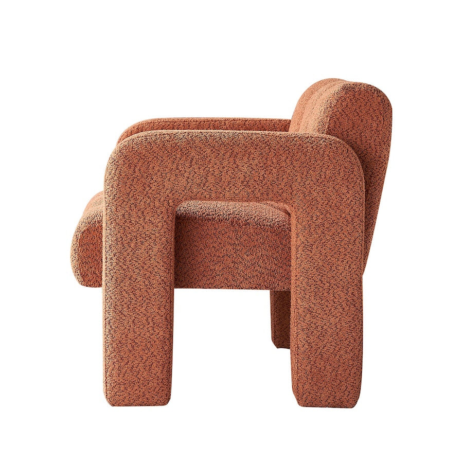 Billie 31.1" Wide Boucle Upholstered Living Room Chair - Orange