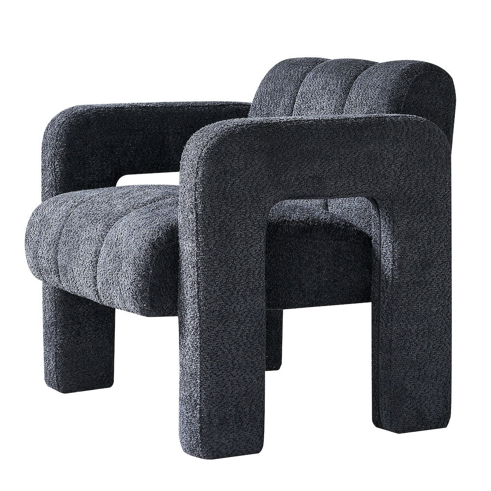 Billie 31.1" Wide Boucle Upholstered Living Room Chair - Dark Gray