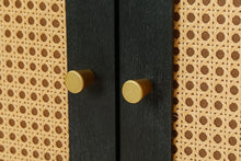 Zrun Accent Cabinet with Rattan Door Fronts - Antique Black