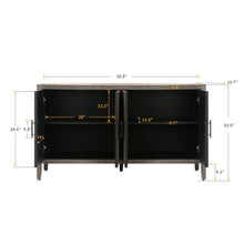 Zrun 4-Door Wooden Twill Sideboard - Brown
